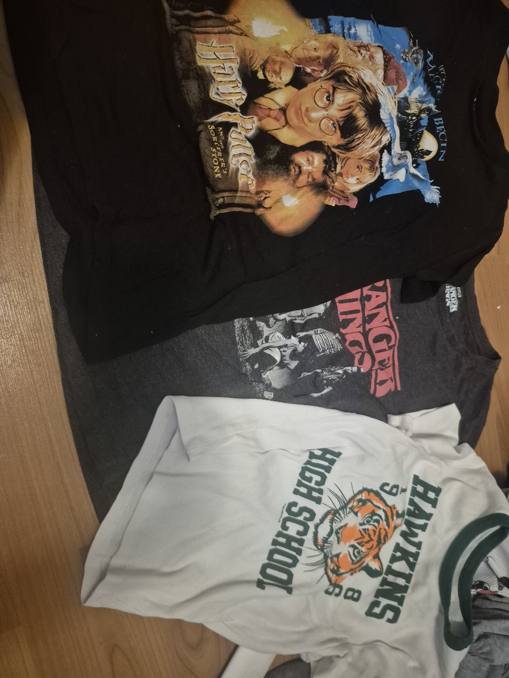 Hawkins High School White & Green Kids Short Sleeve Tee